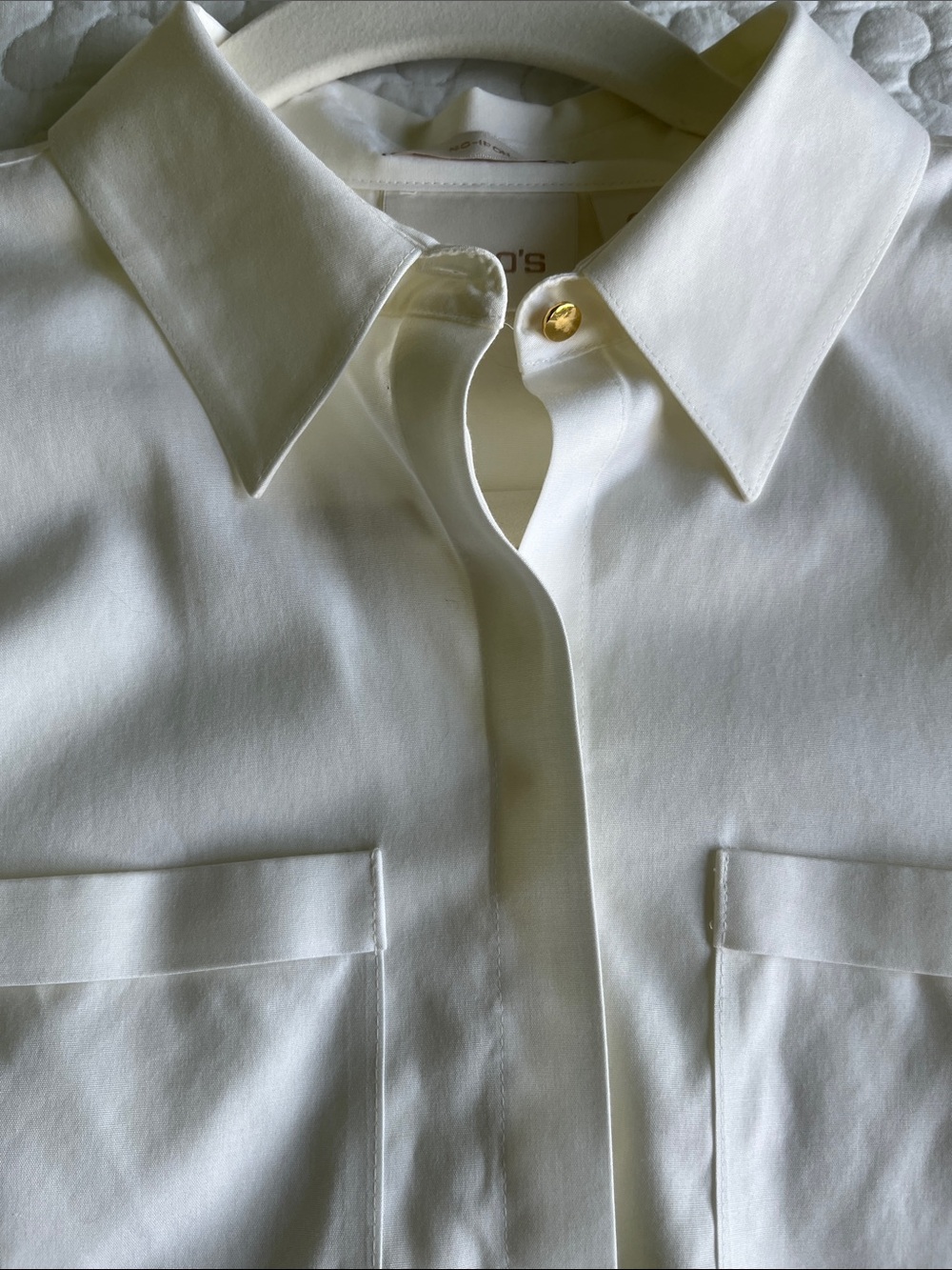 Chico's No Iron Button-Back Detail Ivory Blouse - Size S - Like new - Picture 11 of 11